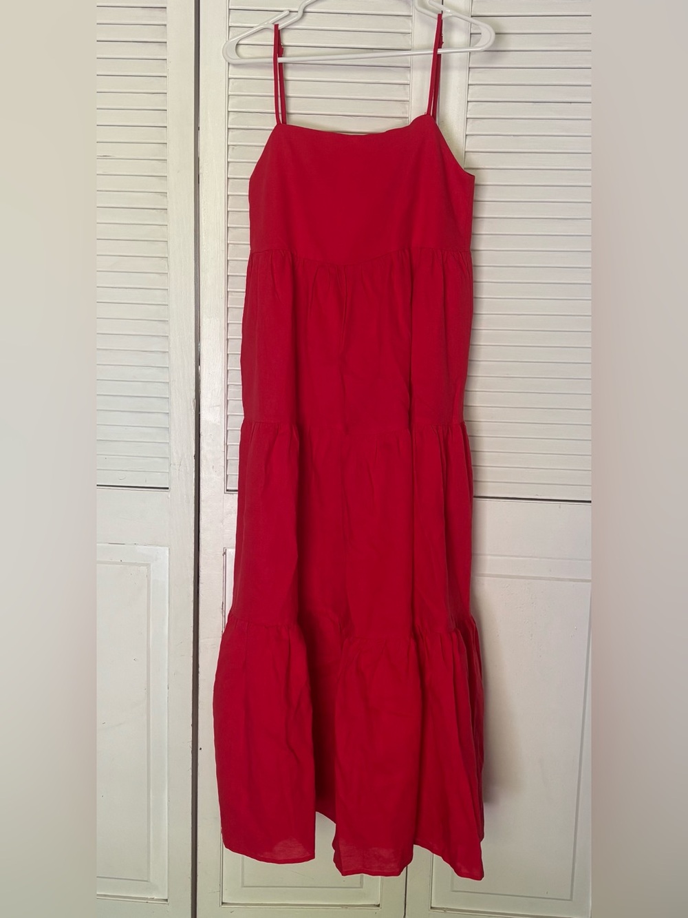 NWOT Anthropologie Charlie Holiday Isabella Tiered Maxi Dress Red Size S